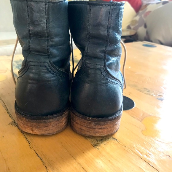 Miz Mooz blue leather lace-up ankle boots size 37 - Picture 2 of 9